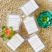 Load image into Gallery viewer, Hand poured natural soy highly scented wax melts various high quality limited edition scents 2.5 ounce clamshell