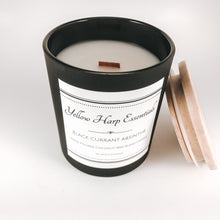 Load image into Gallery viewer, black currant saffron highly scented sexy warm fruity wood wick crackle candle luxury fragrance home decor coconut wax phthalate free