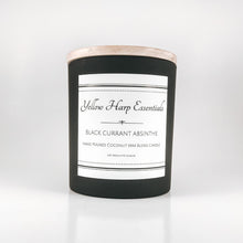 Load image into Gallery viewer, black currant saffron highly scented sexy warm fruity wood wick crackle candle luxury fragrance home decor coconut wax phthalate free 
