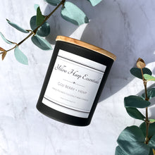 Load image into Gallery viewer, goji berry hemp scented wooden wick coconut wax candle highly scented black jar wood lid fruity sophisticated candle
