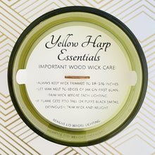 Load image into Gallery viewer, hand poured coconut wax candle crackling wood wick green jar dust cover reusable sustainable cardamom cream macaron scent
